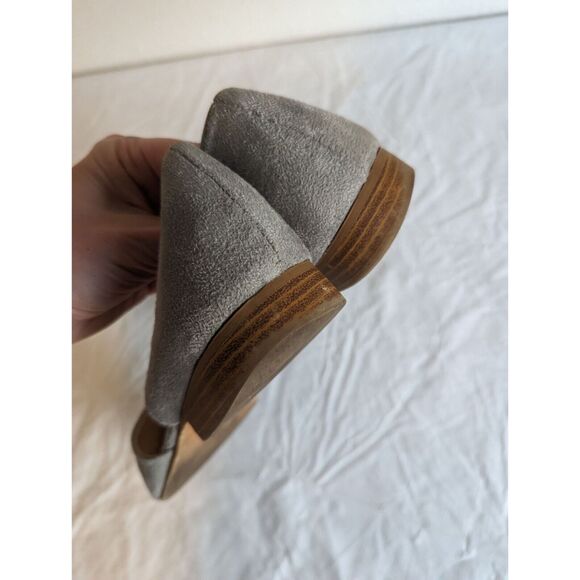 Qupid Womens Sz 10 Slip On Ballet Flats Pointed Toe Light Blue Gray Suede - Picture 5 of 6